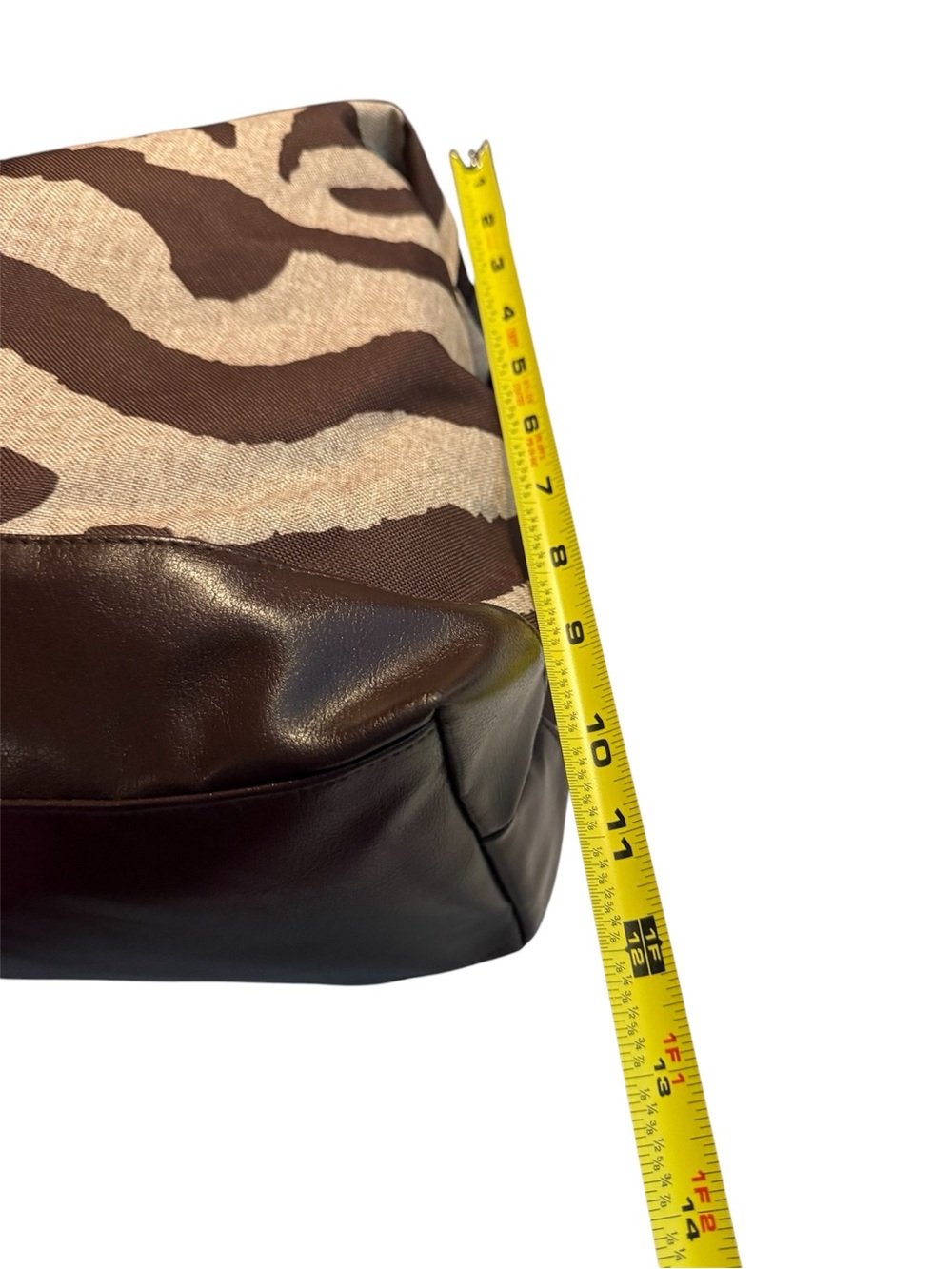 Brown Zebra Print Weekender Tote Bag Oversized Travel Carryall EUC - Picture 7 of 10